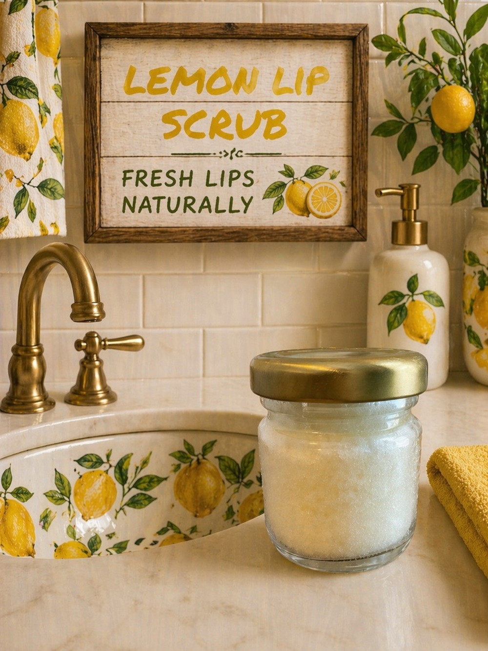 Lemon Lip Scrub, Handcrafted - Picture 1 of 3
